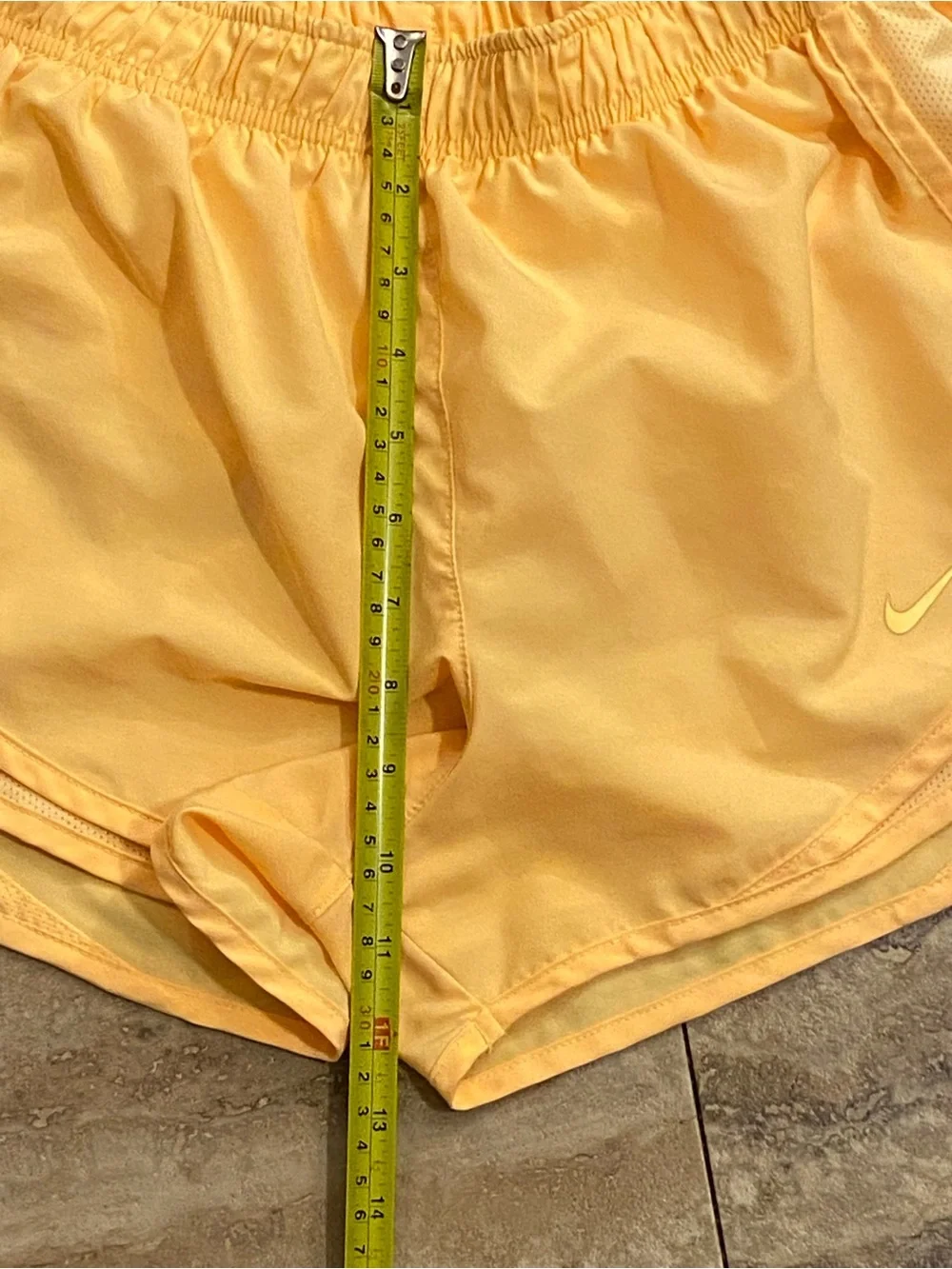 Nike Women's Yellow Dri-FIT Running Shorts Lining